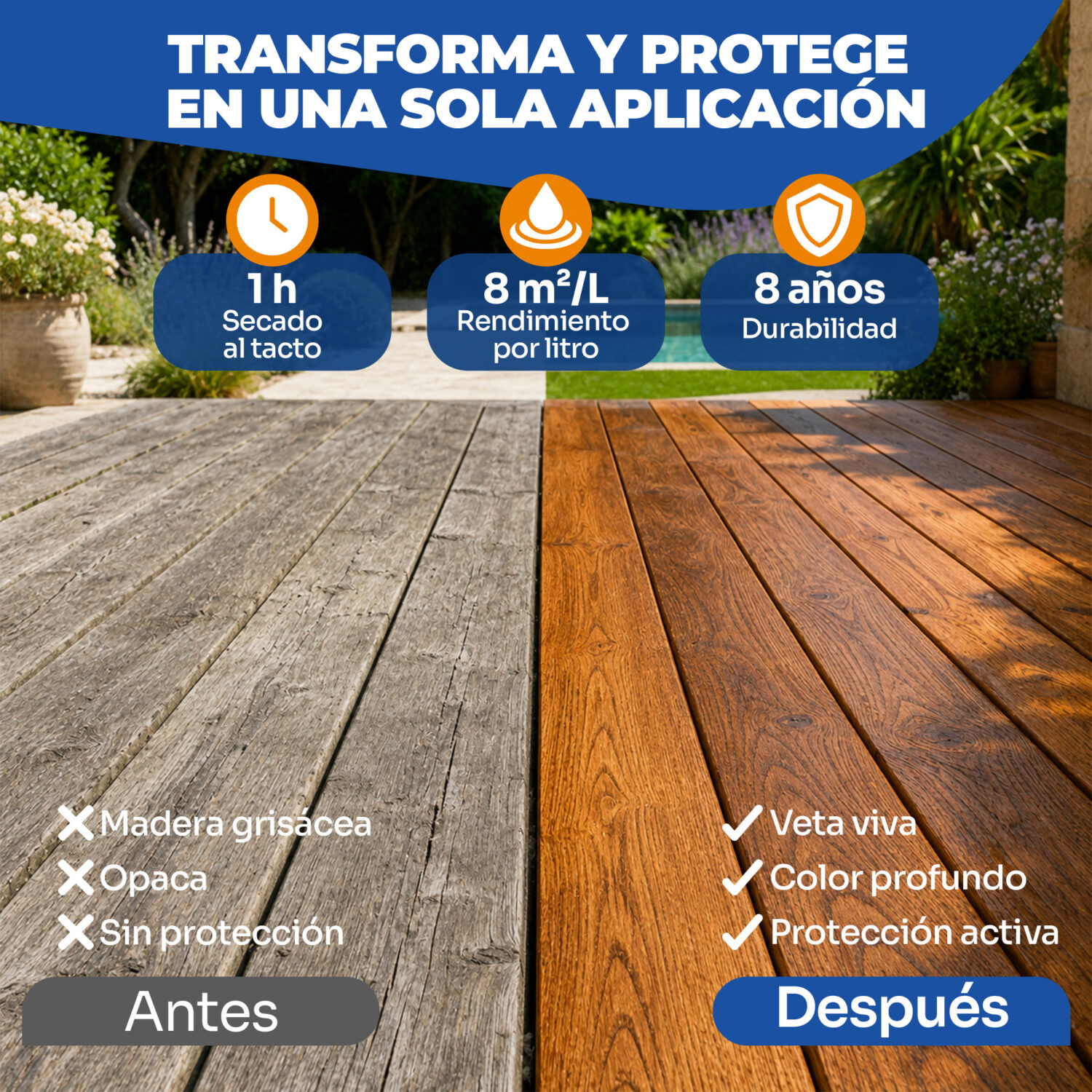 WELAAN LASUR - Protector para madera poro abierto - Imagen 3