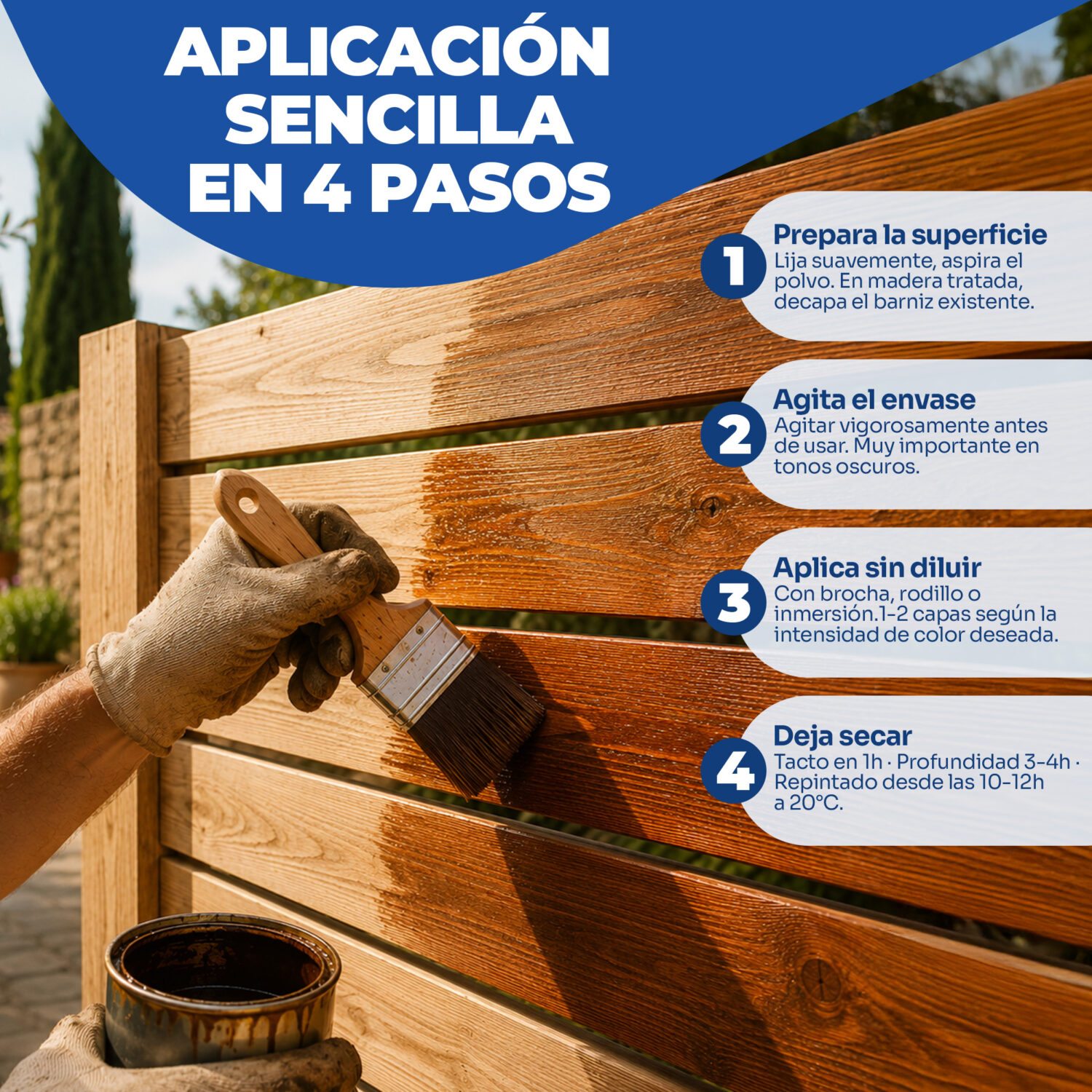 WELAAN LASUR - Protector para madera poro abierto - Imagen 5