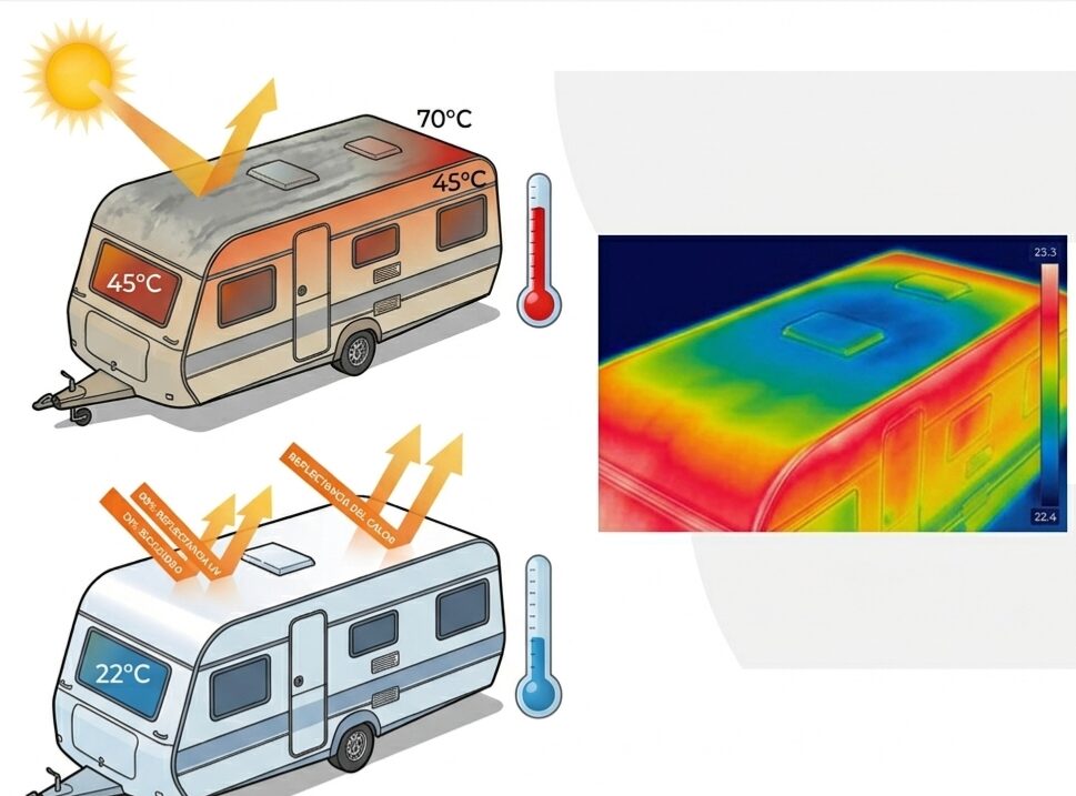 Kit THERMSHIELD 5L — Sistema Bicapa Antitérmico y Reflectante para Techos de Caravanas y Autocaravanas | Welaan - Imagen 7