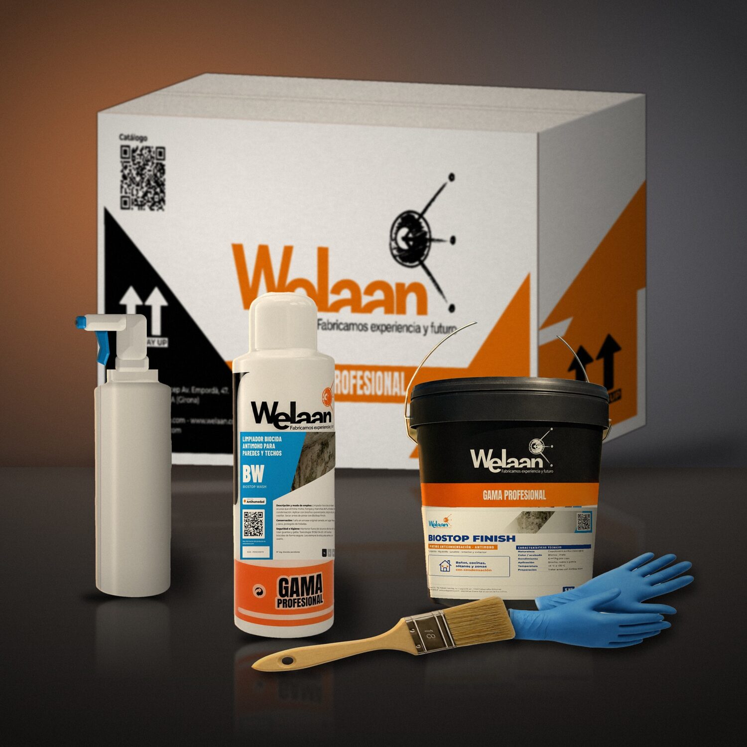 Kit BioStop Antimoho – Limpiador biocida + Pintura anticondensación 5 kg + accesorios