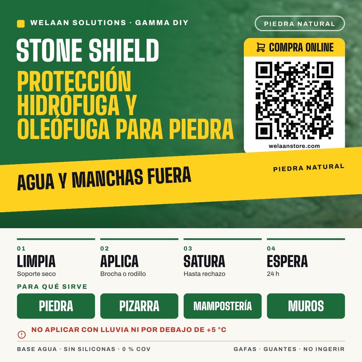 STONE SHIELD – Protector hidrófugo y antimanchas para piedra 1 L - Imagen 2